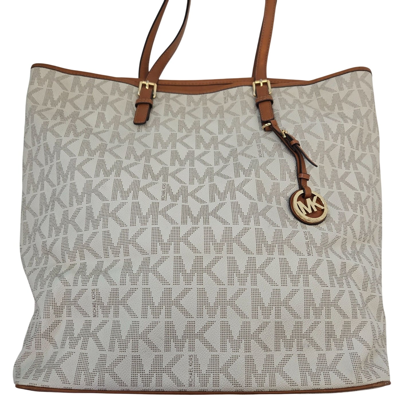 Michael Michael Kors Signature Logo Pebble Leather Laptop Tote Bag