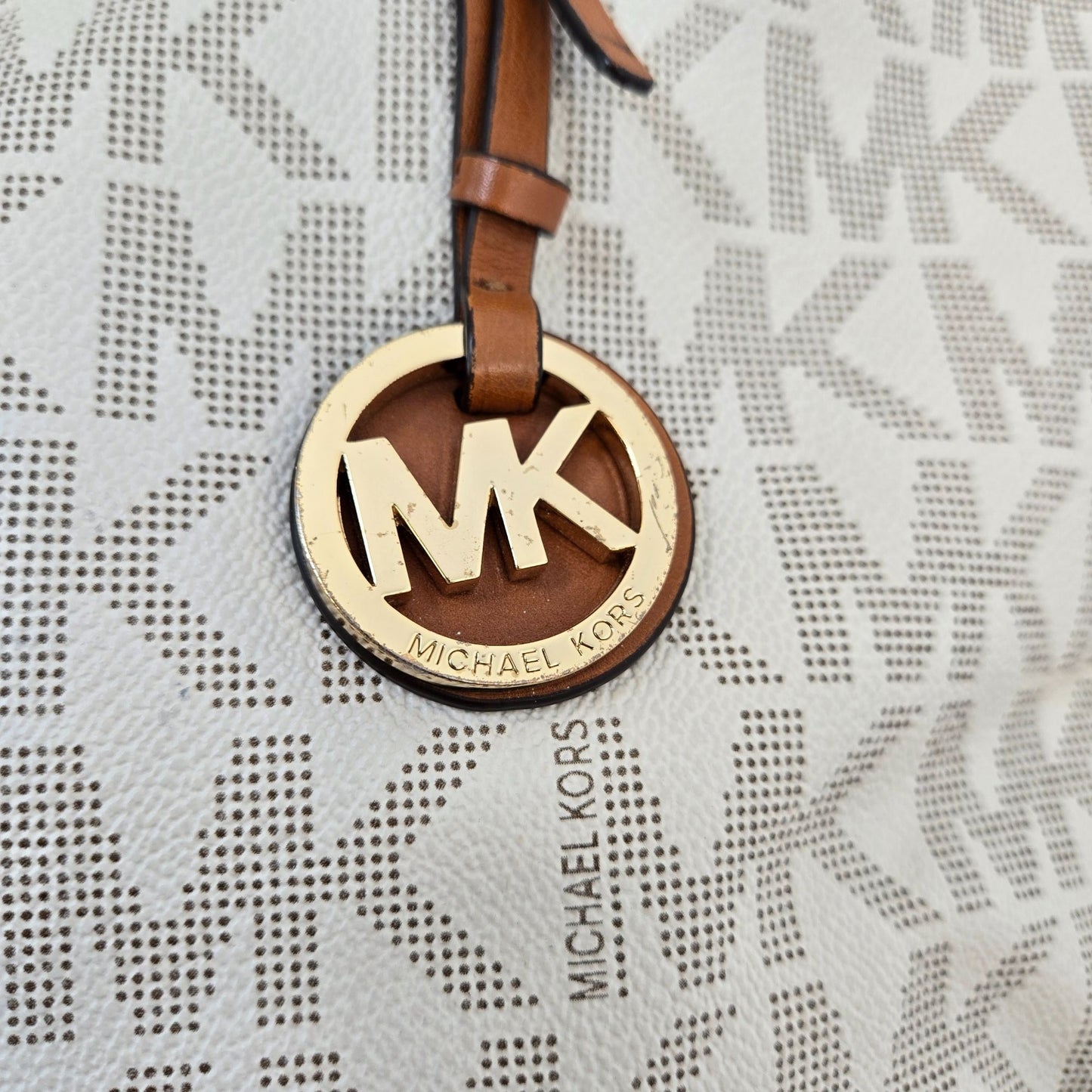 Michael Michael Kors Signature Logo Pebble Leather Laptop Tote Bag