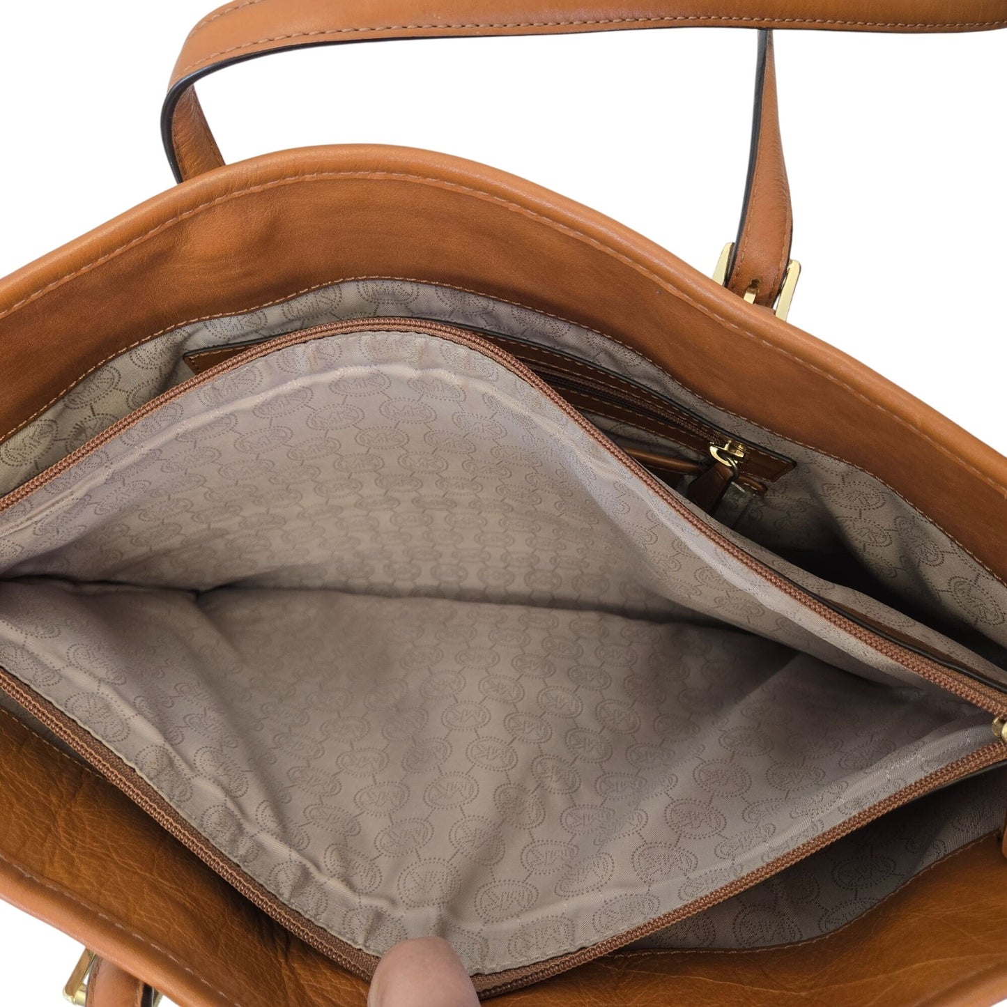 Michael Michael Kors Signature Logo Pebble Leather Laptop Tote Bag