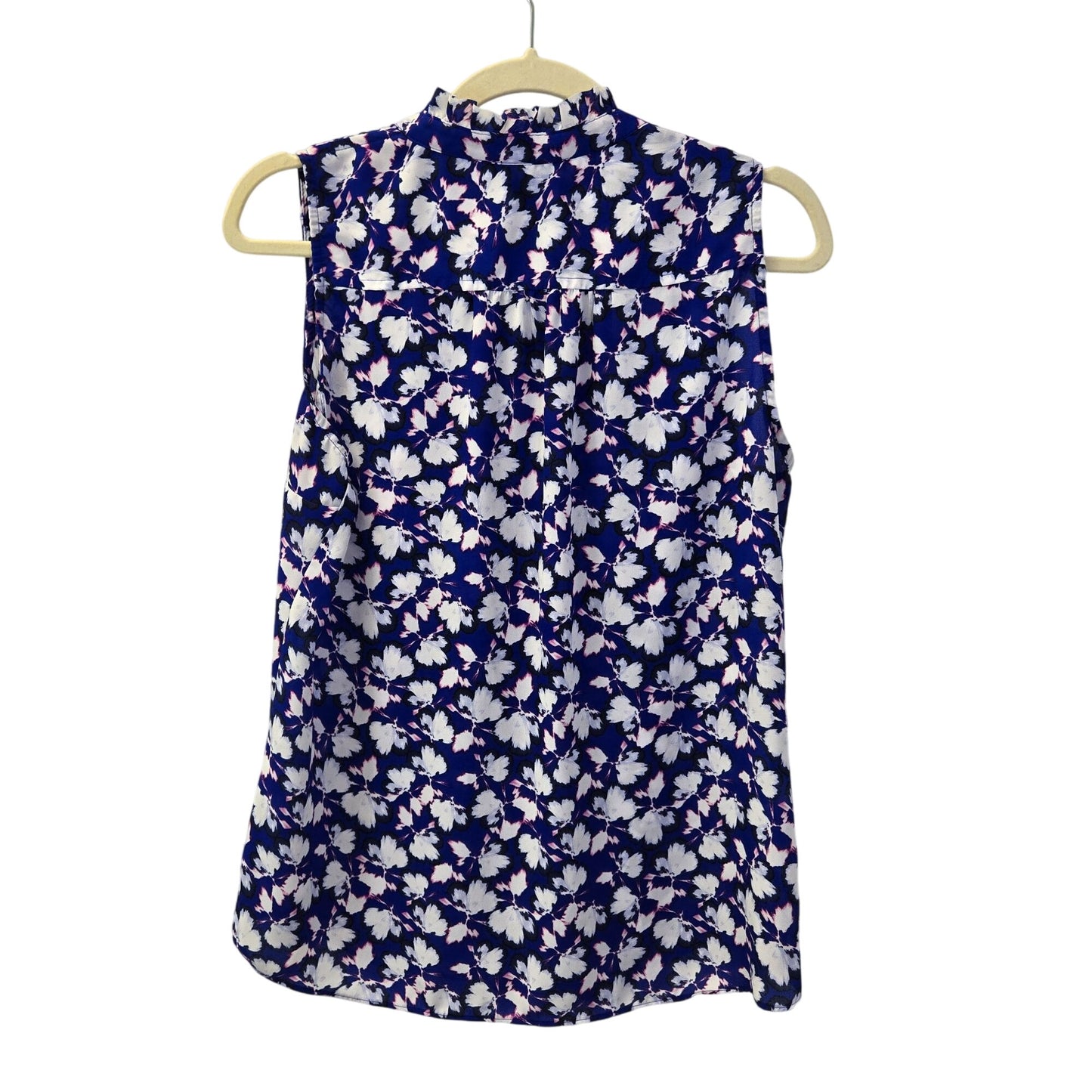 Banana Republic Factory Floral Ruffle Collar Button Down Blouse Size Medium Petite