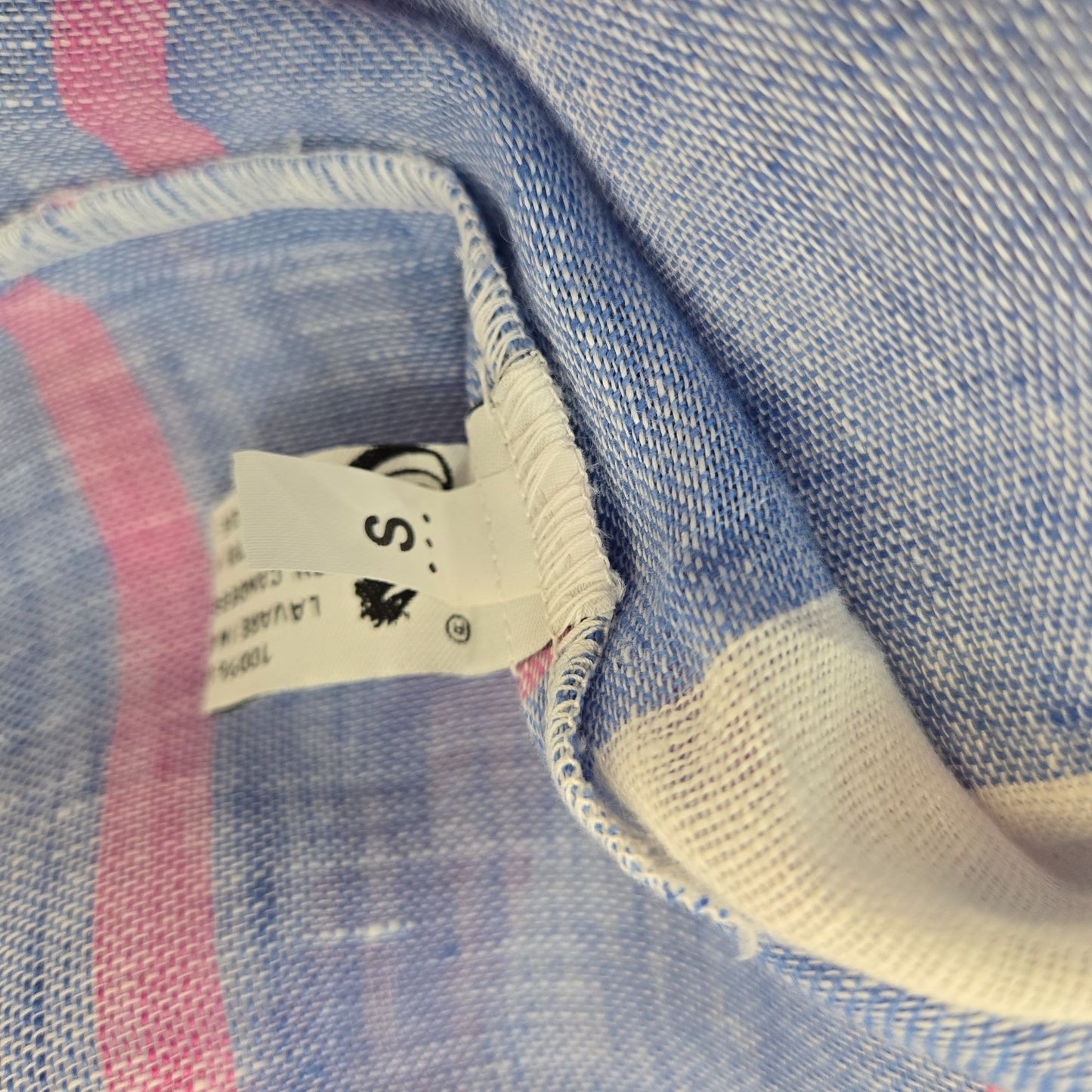 Sartoria Saracena 100% Linen Striped 3/4 Sleeve Top Size Small