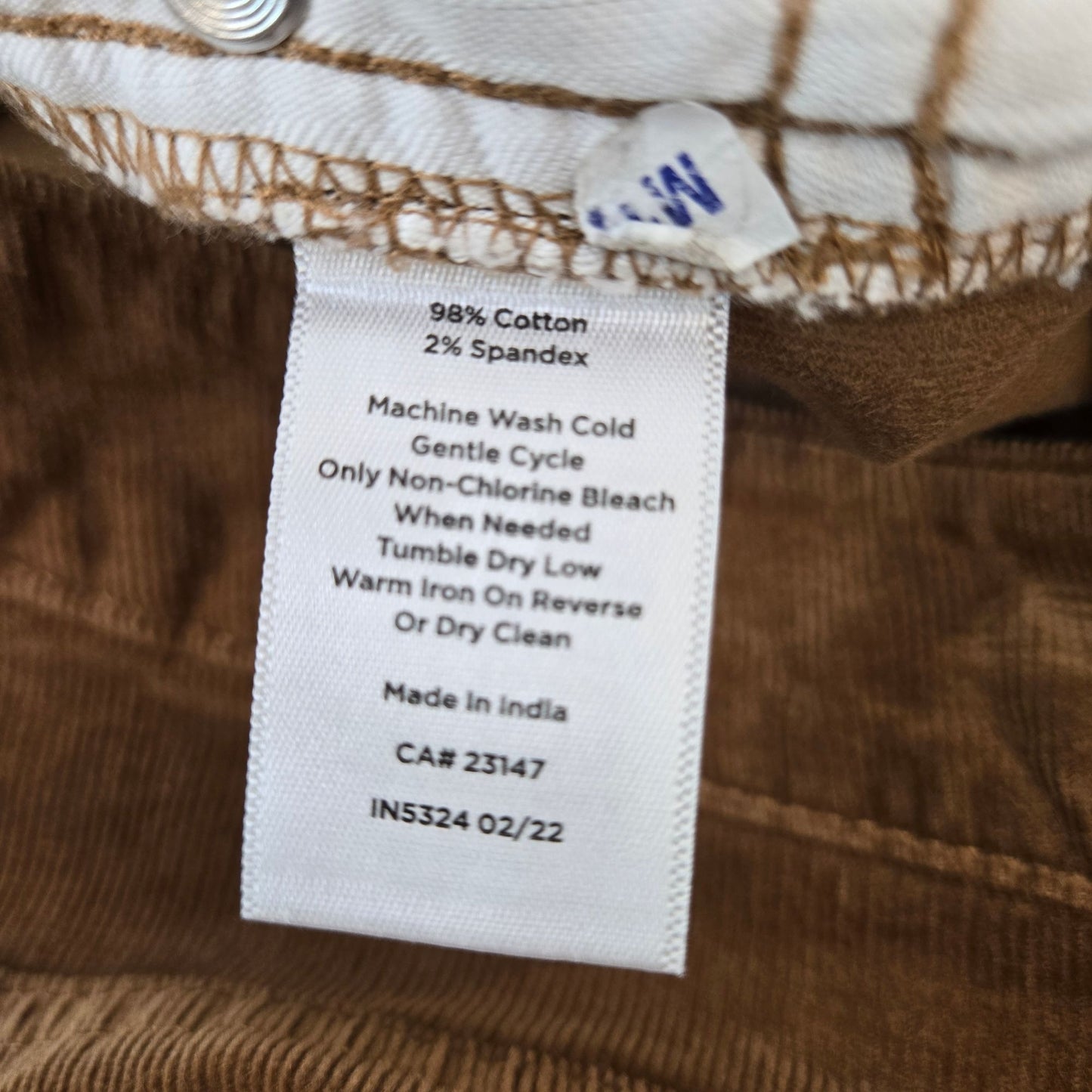 Talbots Corduroy Curvy Straight Leg Pants Size 12 Petite