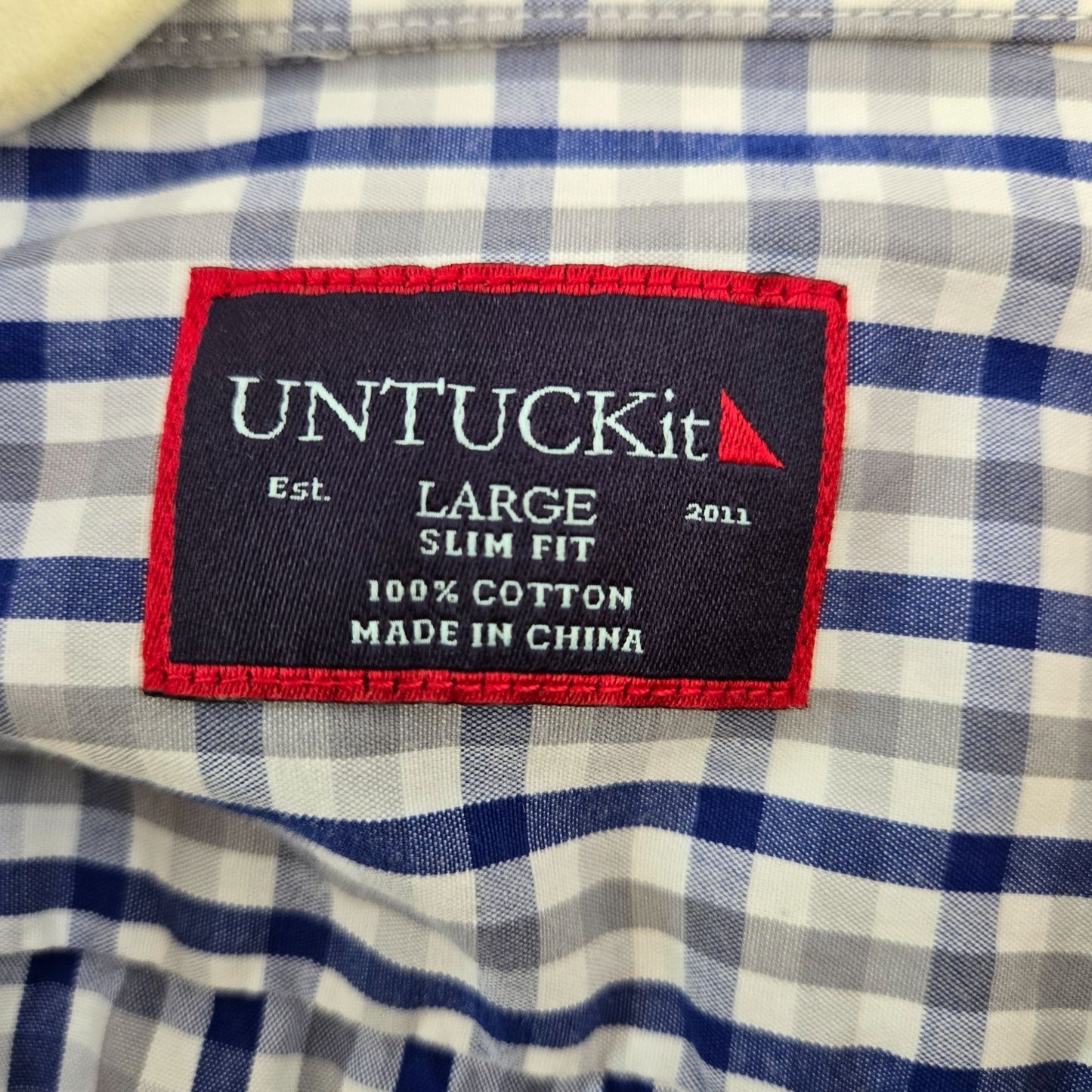 UNTUCKit Slim Fit Plaid Button Down Shirt Size Large
