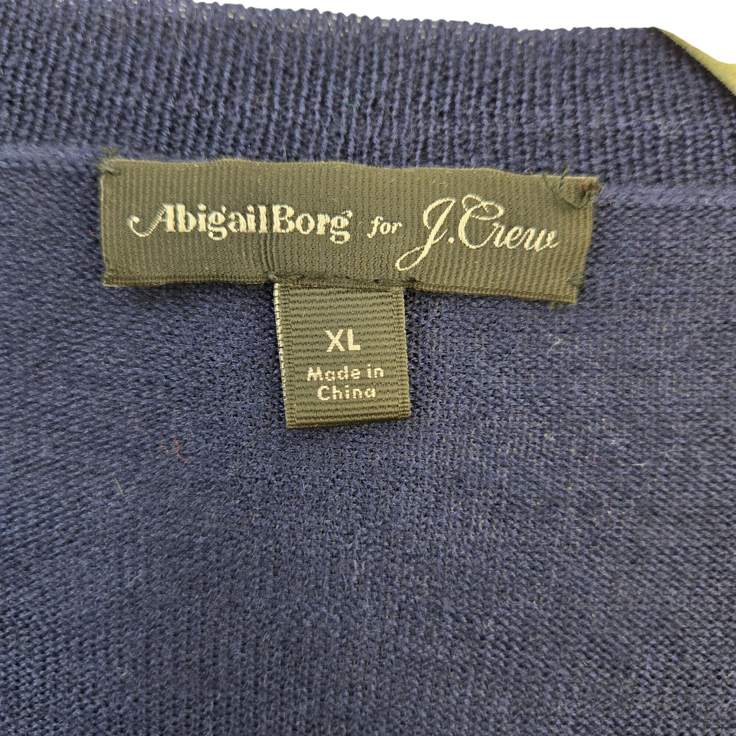 J. Crew x Abigail Borg 100% Merino Wool Floral Tie Accent V-Neck Sweater Size XL