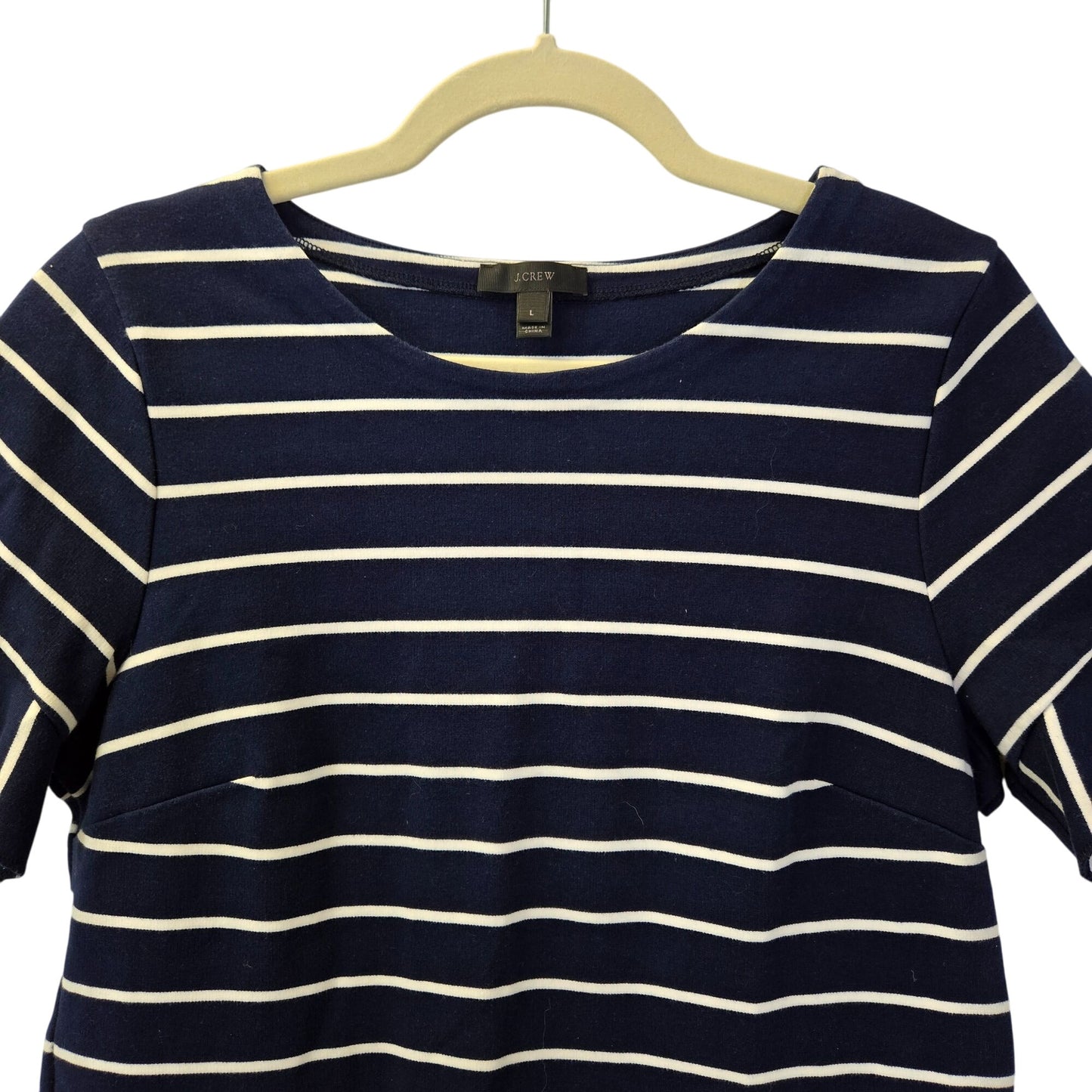 J. Crew Striped Ruffle Sleeve Peplum Hem Top Size Large