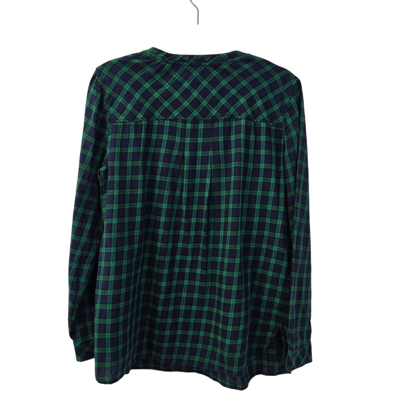 Talbots Scotch Plaid 1/2 Button Down Popover Top Size Large