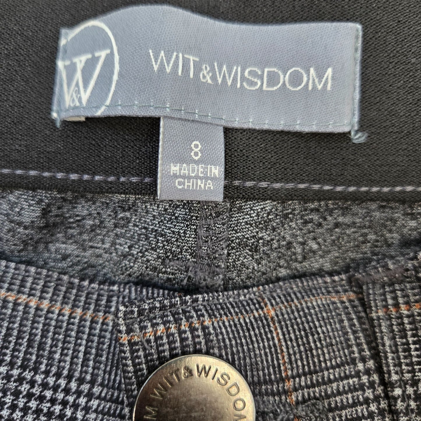 Wit & Wisdom Glen Plaid Skinny Ponte Jegging Pants Size 8