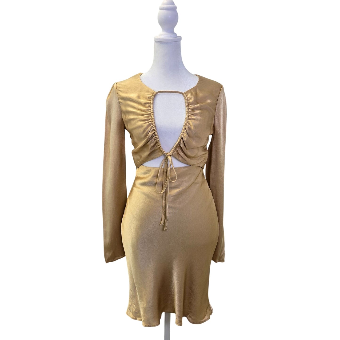 Shona Joy Felicity Long Sleeve Cut Out Mini Dress Size 2