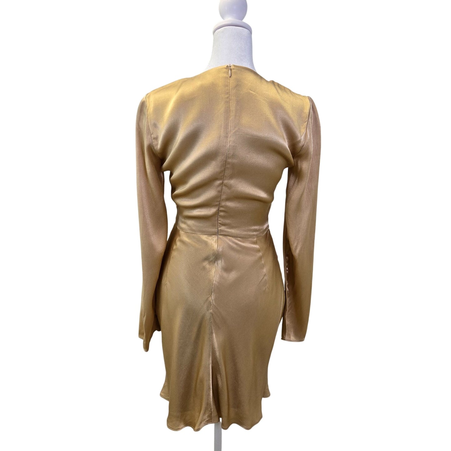 Shona Joy Felicity Long Sleeve Cut Out Mini Dress Size 2