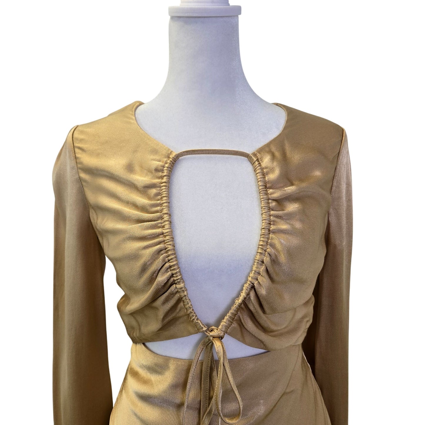 Shona Joy Felicity Long Sleeve Cut Out Mini Dress Size 2
