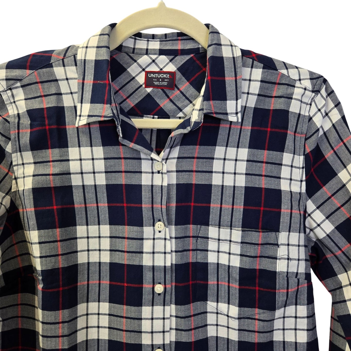 NWT UNTUCKit Citra Plaid Long Sleeve Button Down Shirt Size 0