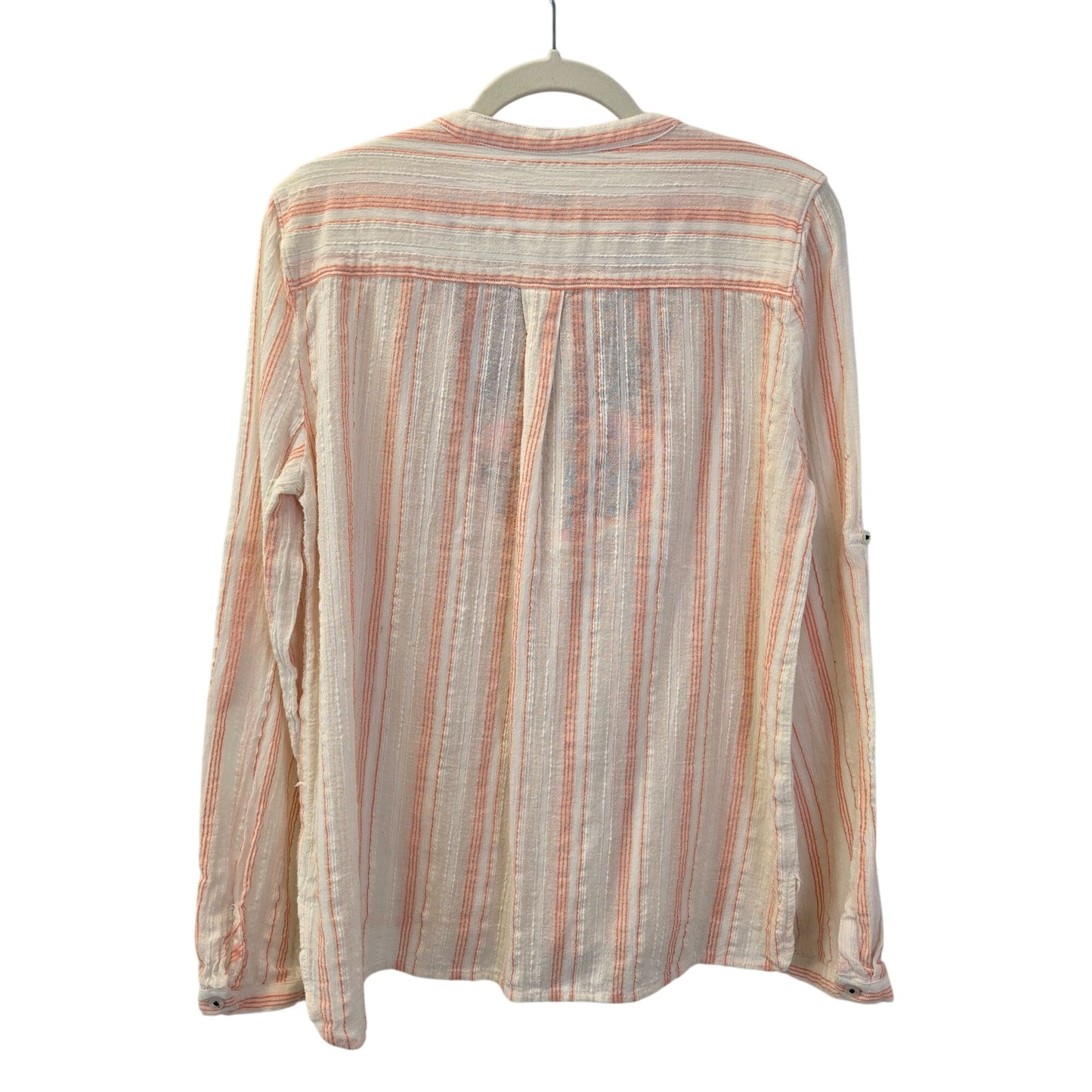 Anthropologie Holding Horses Gauze Striped Embroidered Peasant Top Size Large