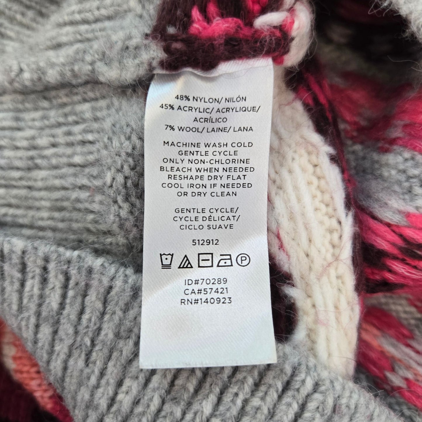 Loft Wool Blend Snowflake Print Crewneck Sweater Size Medium