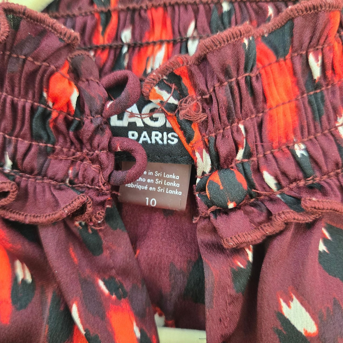 Karl Lagerfeld Watercolor Animal Print Smocked Waist Dress Size 10