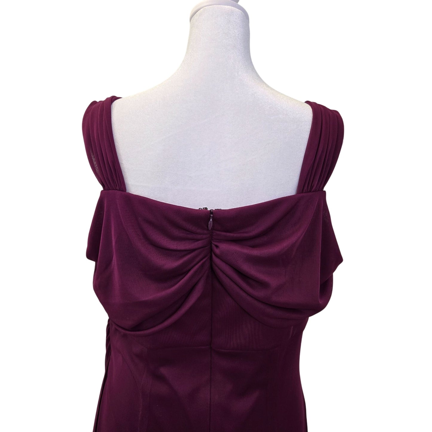 Alex Evenings Flutter Sleeve Side Ruched Special Occasion Dress Size 12