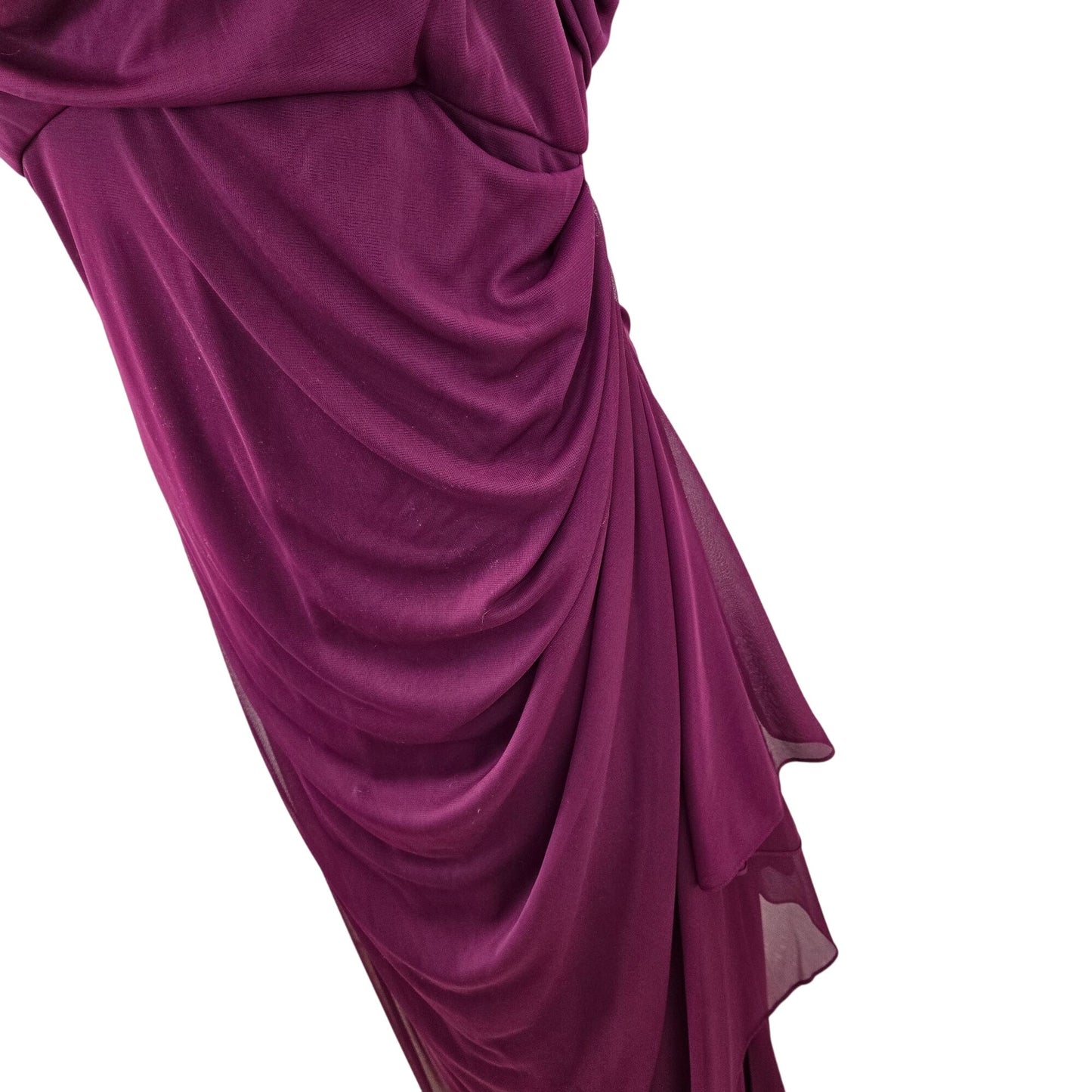 Alex Evenings Flutter Sleeve Side Ruched Special Occasion Dress Size 12