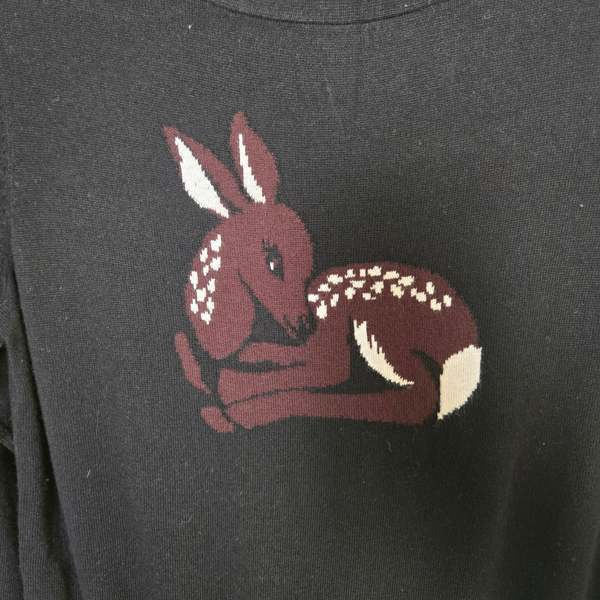 NWOT Loft Outlet Fawn Print Boat Neck Sweater Size Small