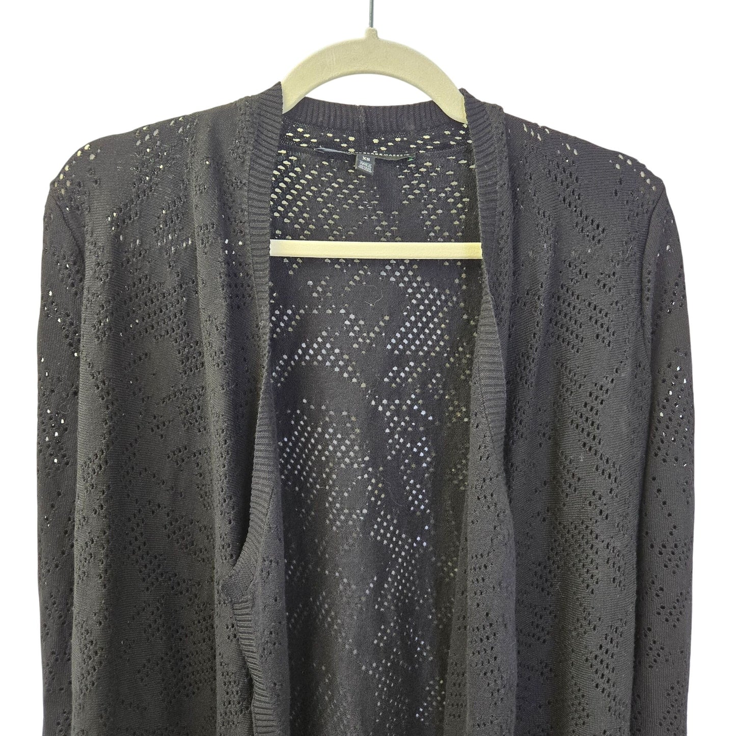 White House Black Market Open Crochet Knit Cardigan Sweater Size XS