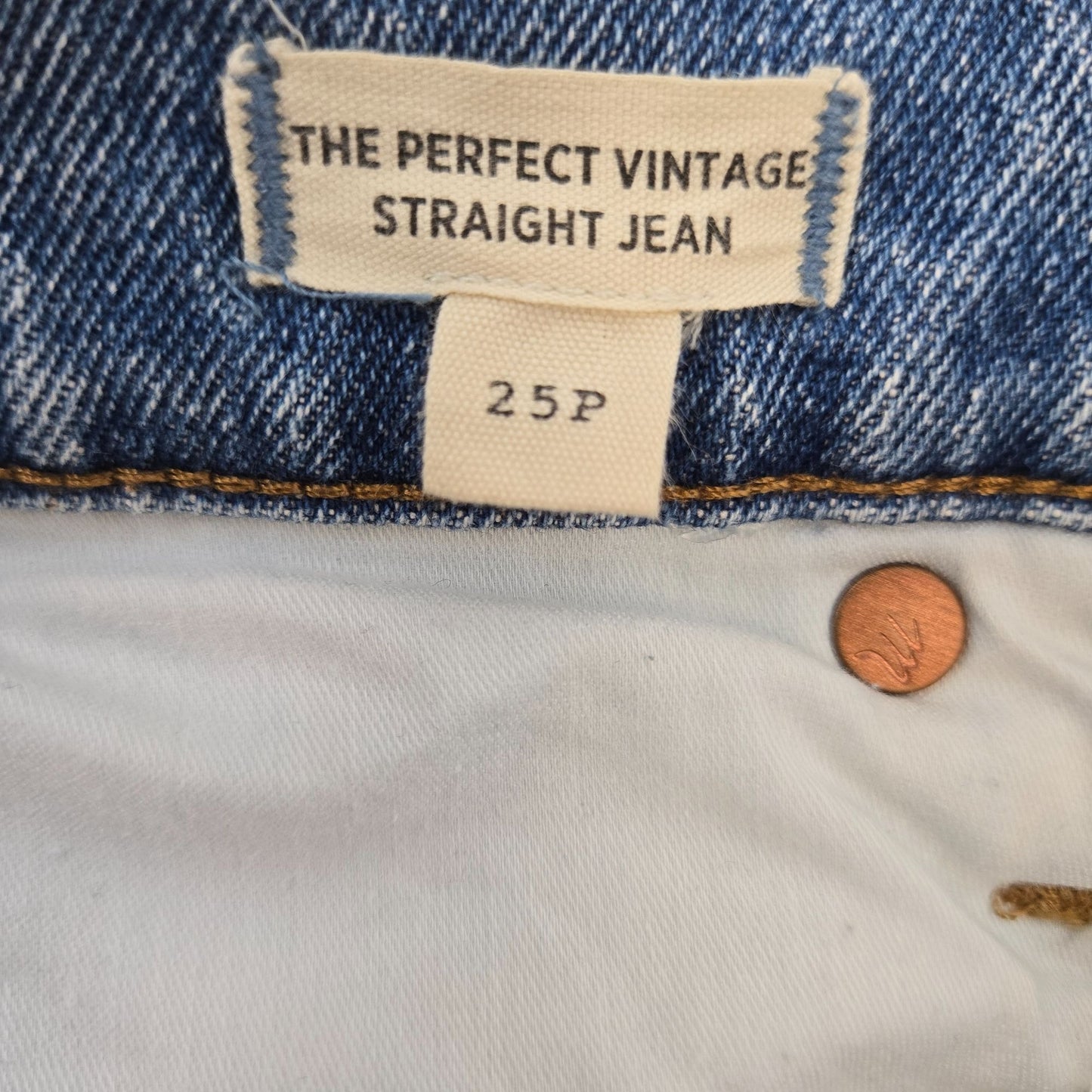 Madewell The Perfect Vintage Straight Distressed Jeans Size 25 Petite