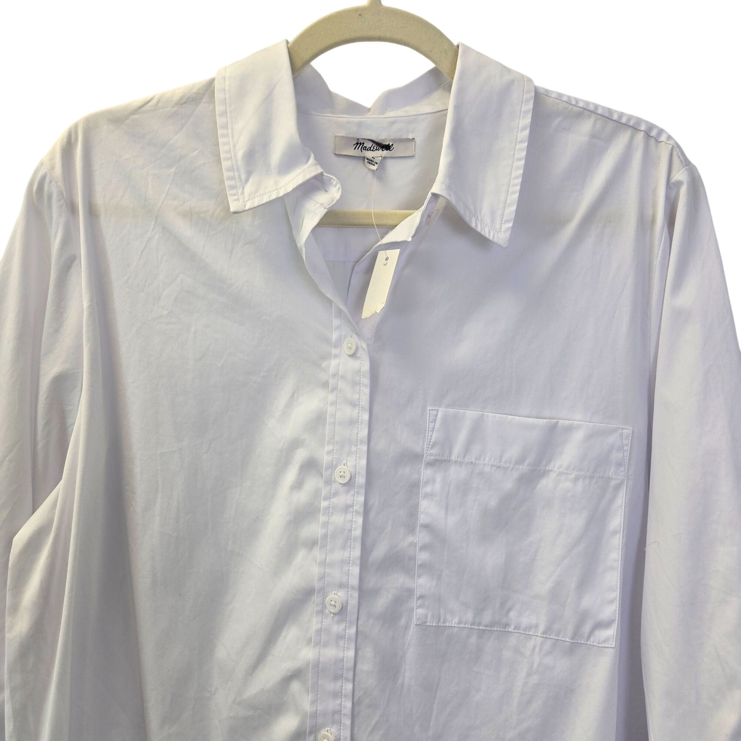 NWT Madewell Classic Maybel Button Down Shirt w/Adjustable Cuffs Size XS