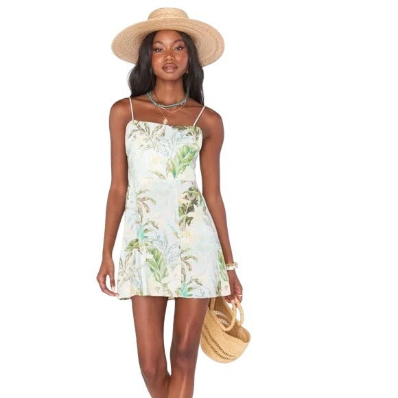 NWT Show Me Your MuMu Floral Lauren Tie Mini Dress Size Large