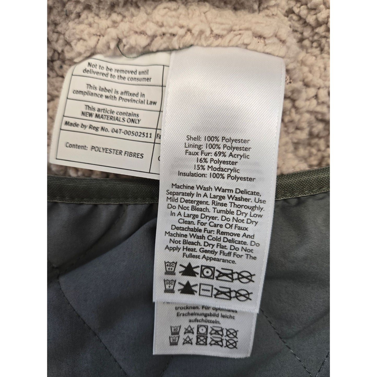 Eddie Bauer Sherpa Lined Faux Fur Trim Quilted Jacket Size Large