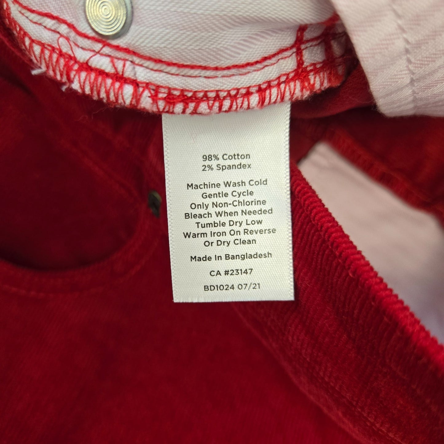 Talbots Micro Corduroy Straight Leg Pants Size 20W