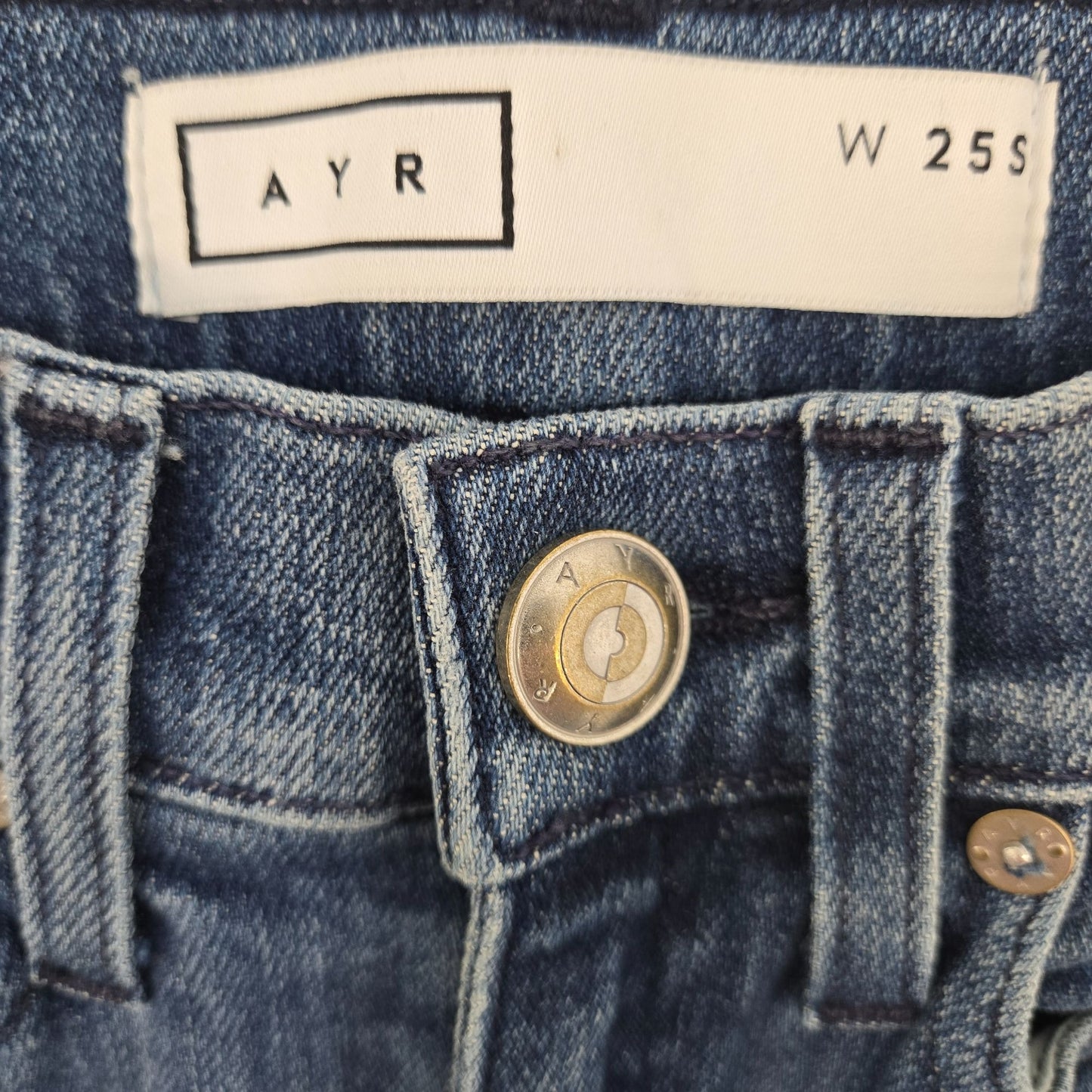 AYR The Pop Raw Hem Straight Leg Jeans Size 25 Short