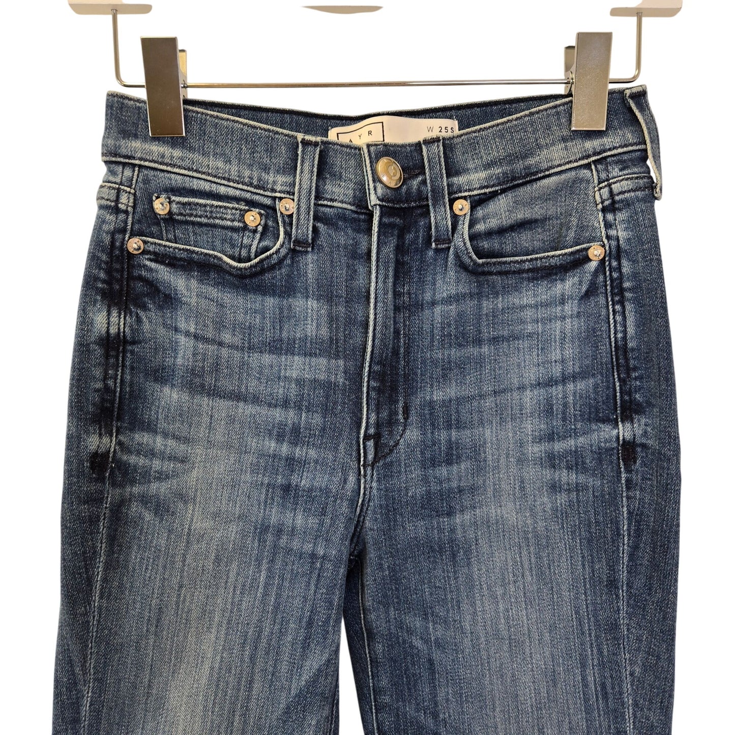 AYR The Pop Raw Hem Straight Leg Jeans Size 25 Short