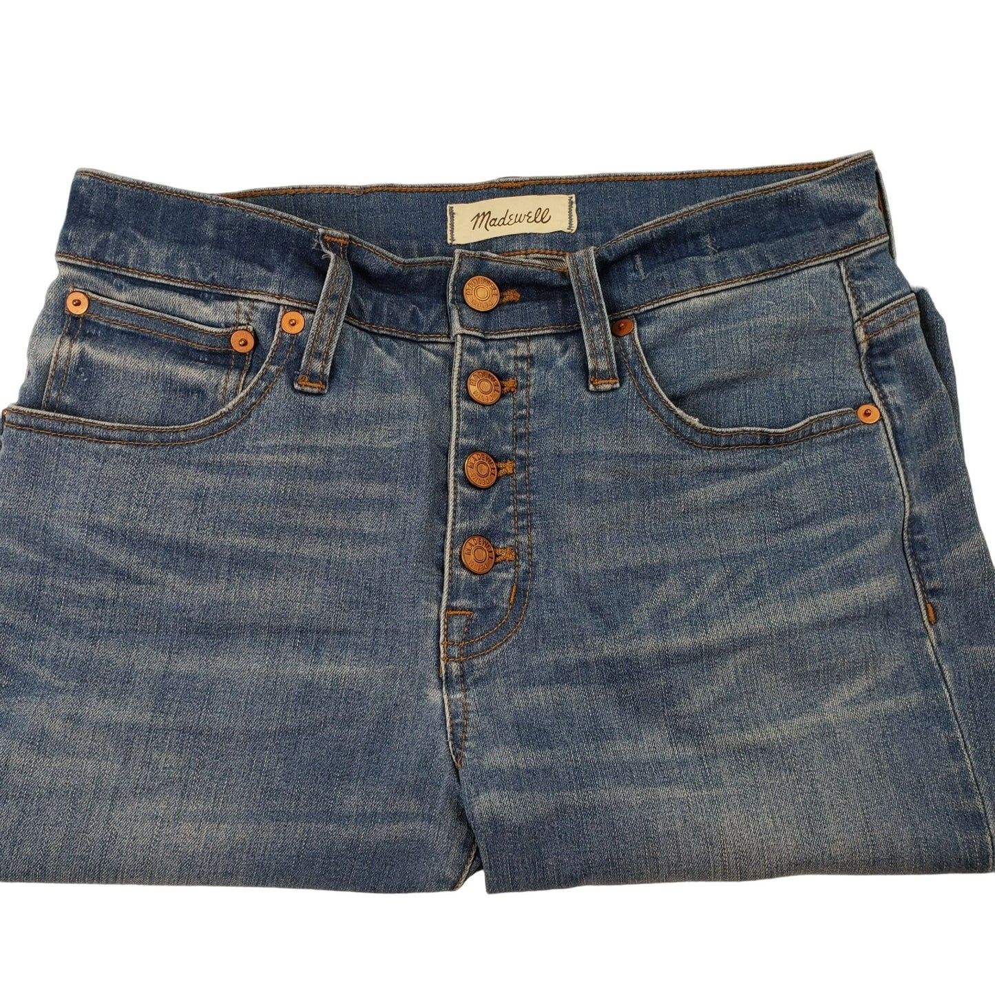 Madewell Cali Demi-Boot Button Fly Chewed Hem Jeans Size 26