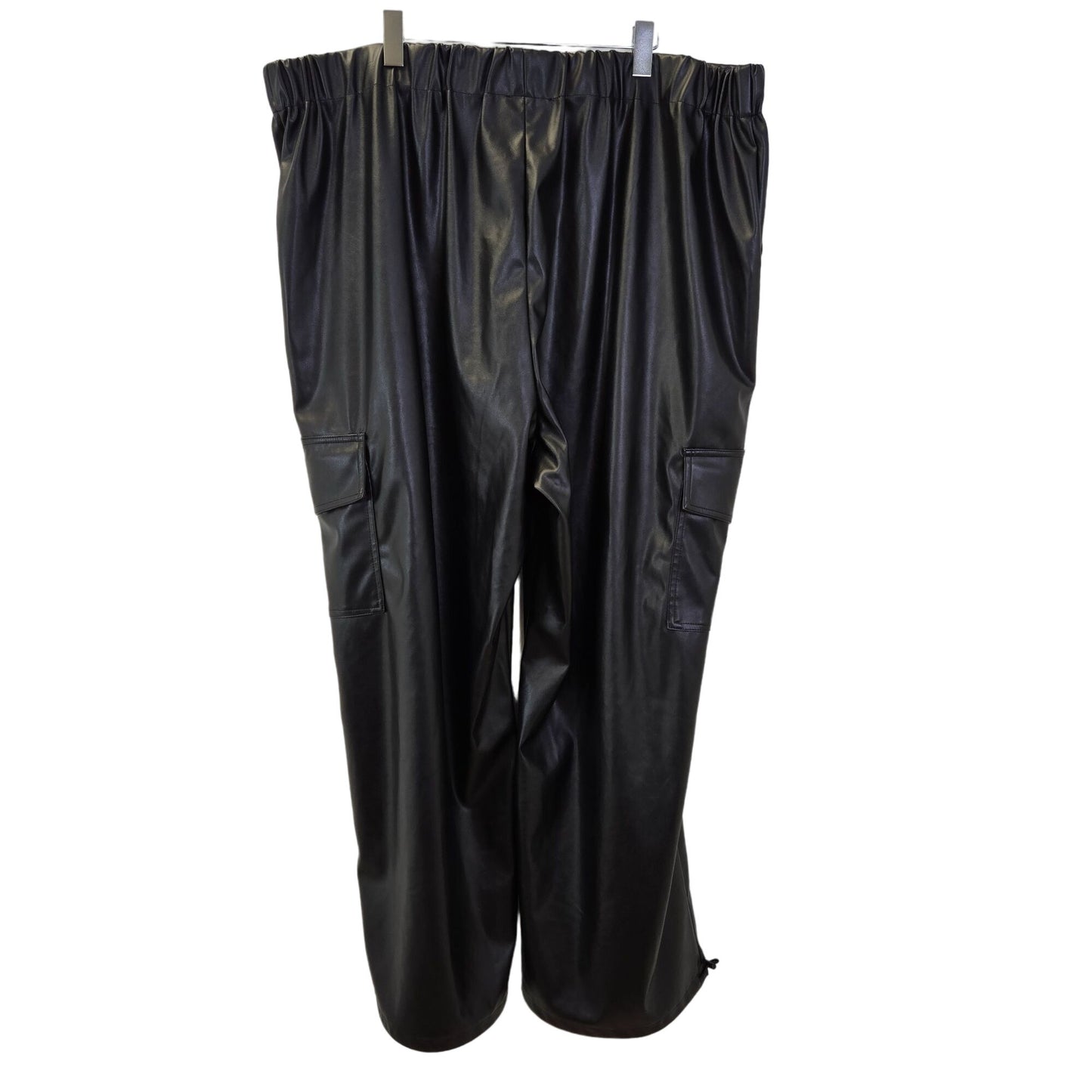 And Now This Vegan Leather Wide Leg Cargo Pants Size 24W