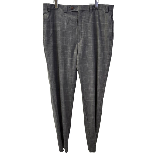 Lauren Ralph Lauren 100% Wool Windowpane Plaid Trouser Pants Size 38x34