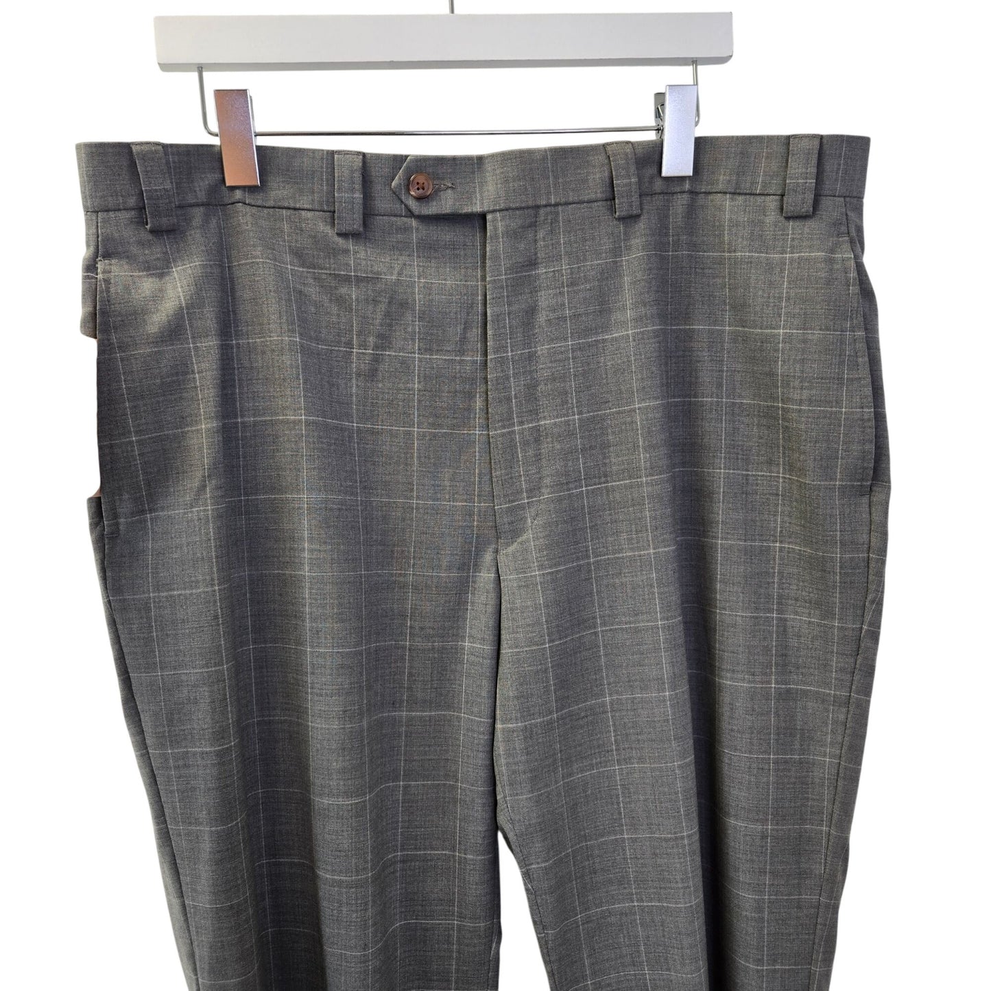 Lauren Ralph Lauren 100% Wool Windowpane Plaid Trouser Pants Size 38x34