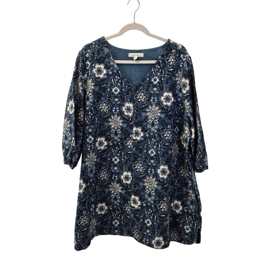 Seasalt Cornwall Loganberry Ramie & Cotton Blend Floral Tunic Top Size 18