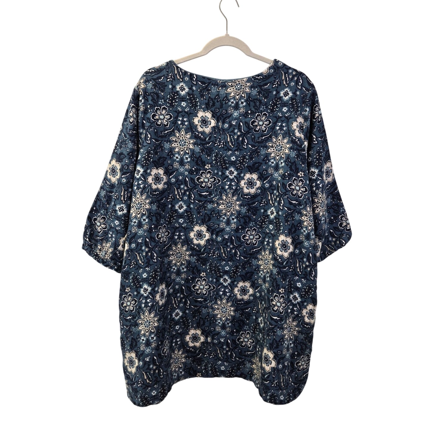 Seasalt Cornwall Loganberry Ramie & Cotton Blend Floral Tunic Top Size 18