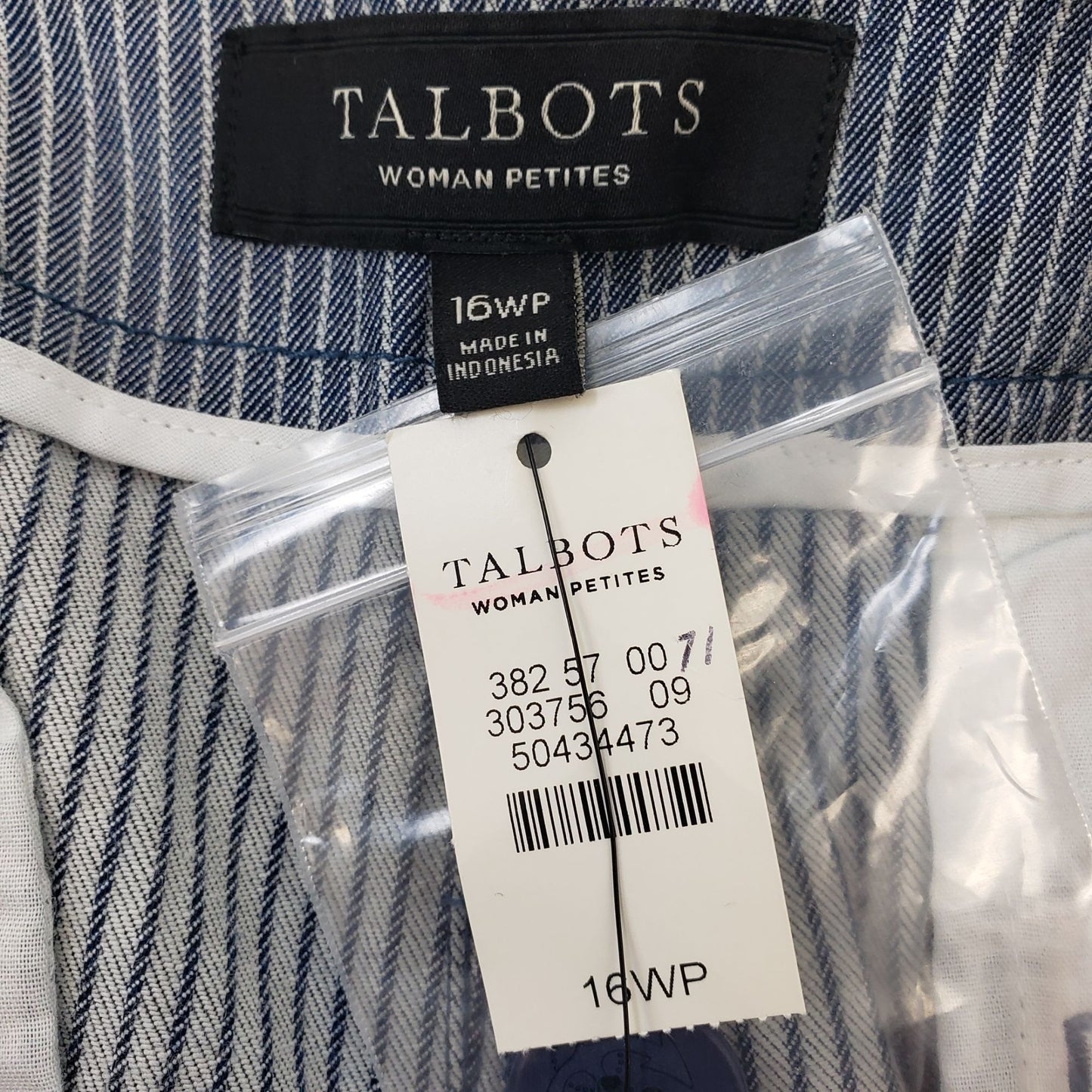 NWT Talbots Lyocell Blend Striped Sailor Pants Size 16W Petite