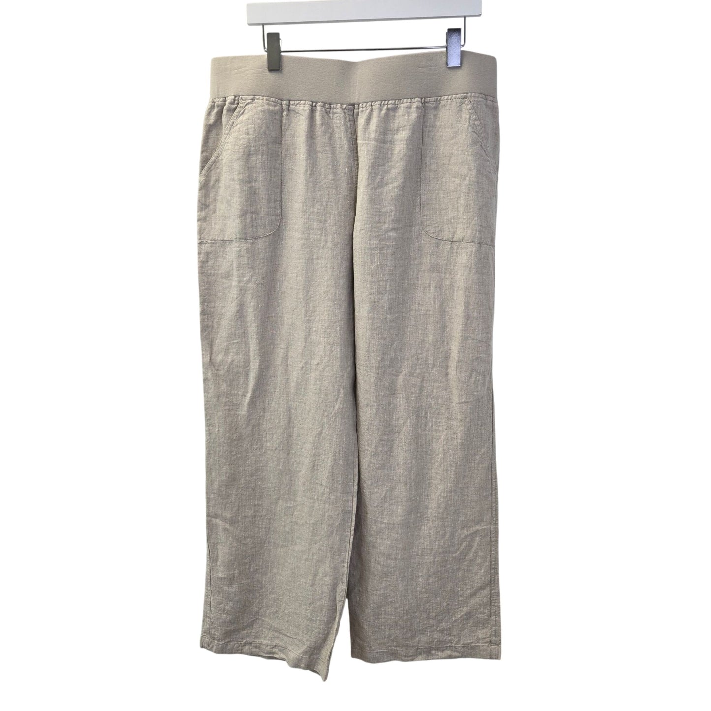 Allen Allen 100% Linen Wide Leg Pull On Pants Size XL