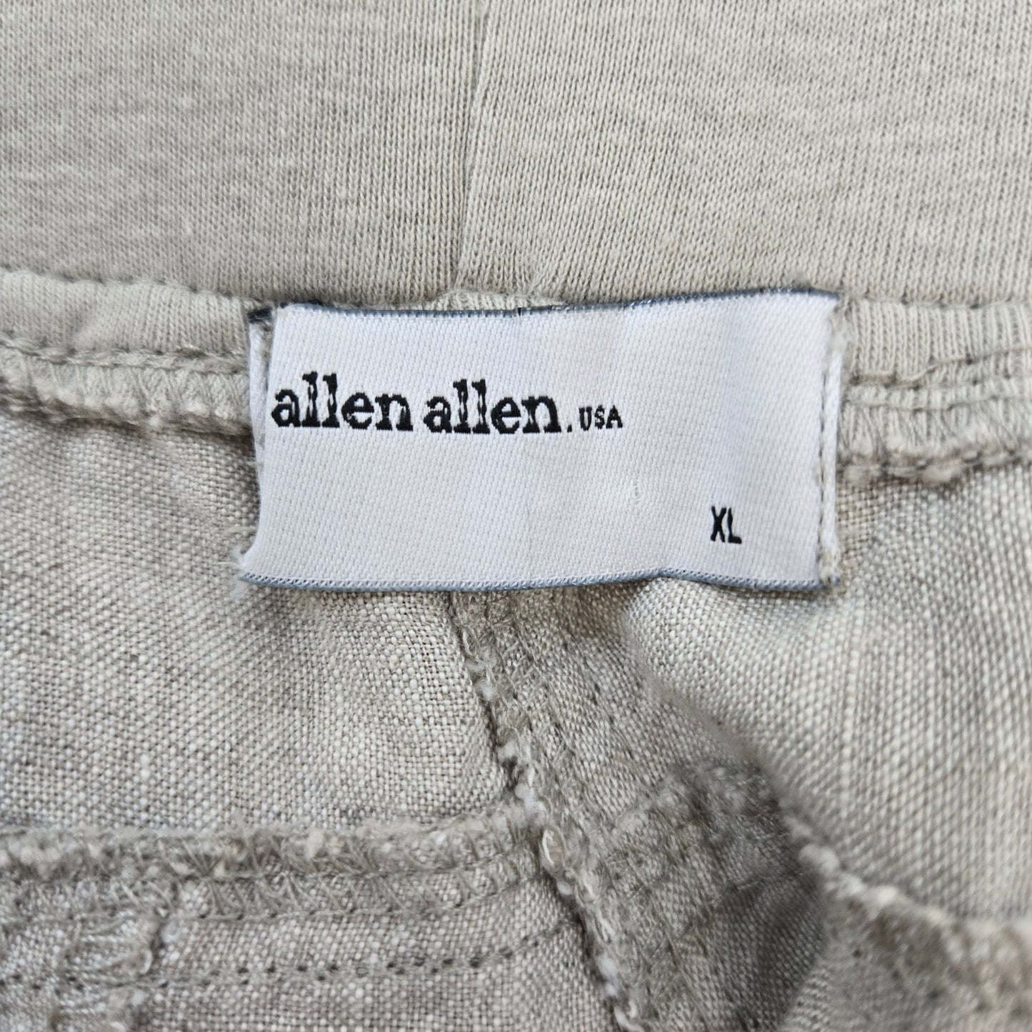 Allen Allen 100% Linen Wide Leg Pull On Pants Size XL