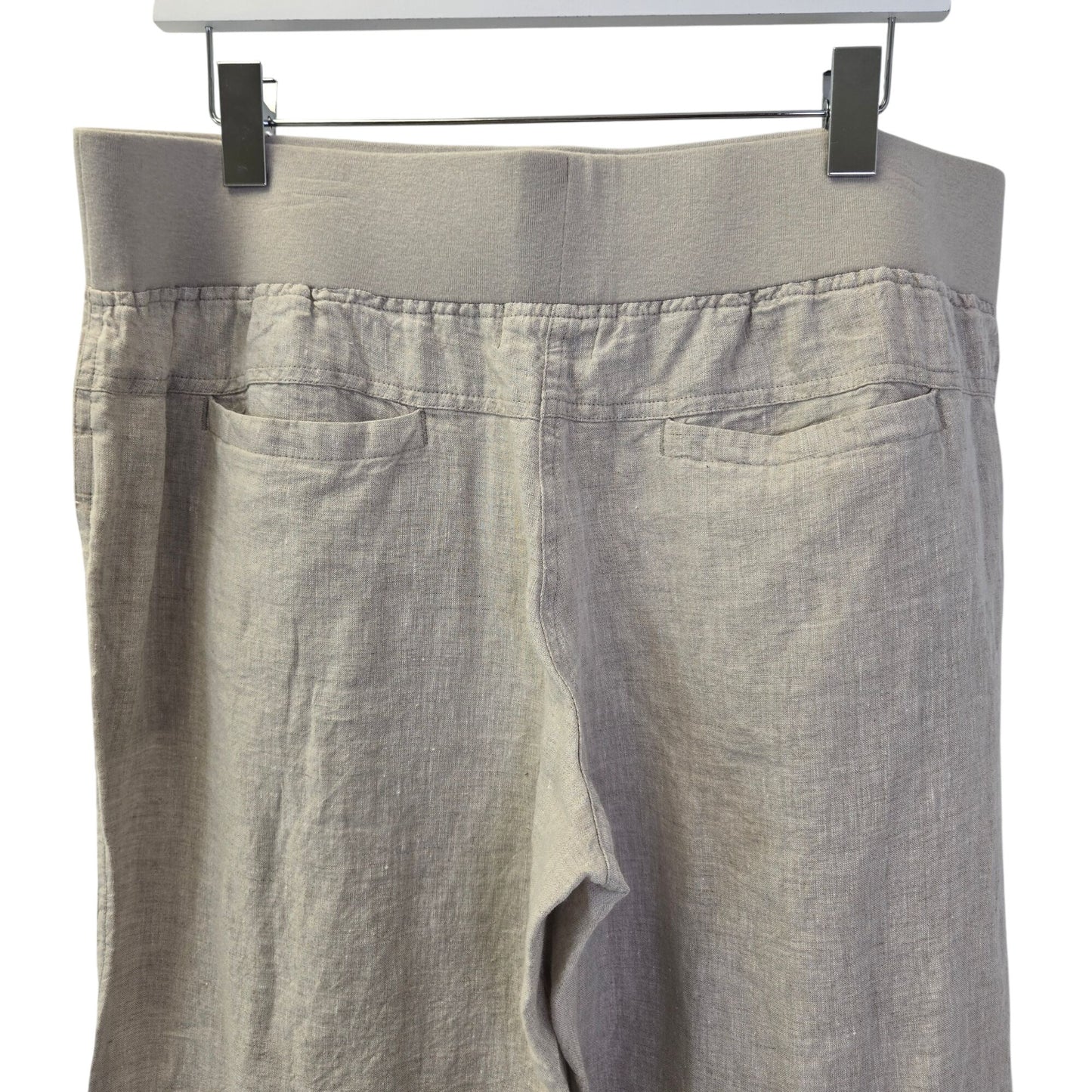 Allen Allen 100% Linen Wide Leg Pull On Pants Size XL