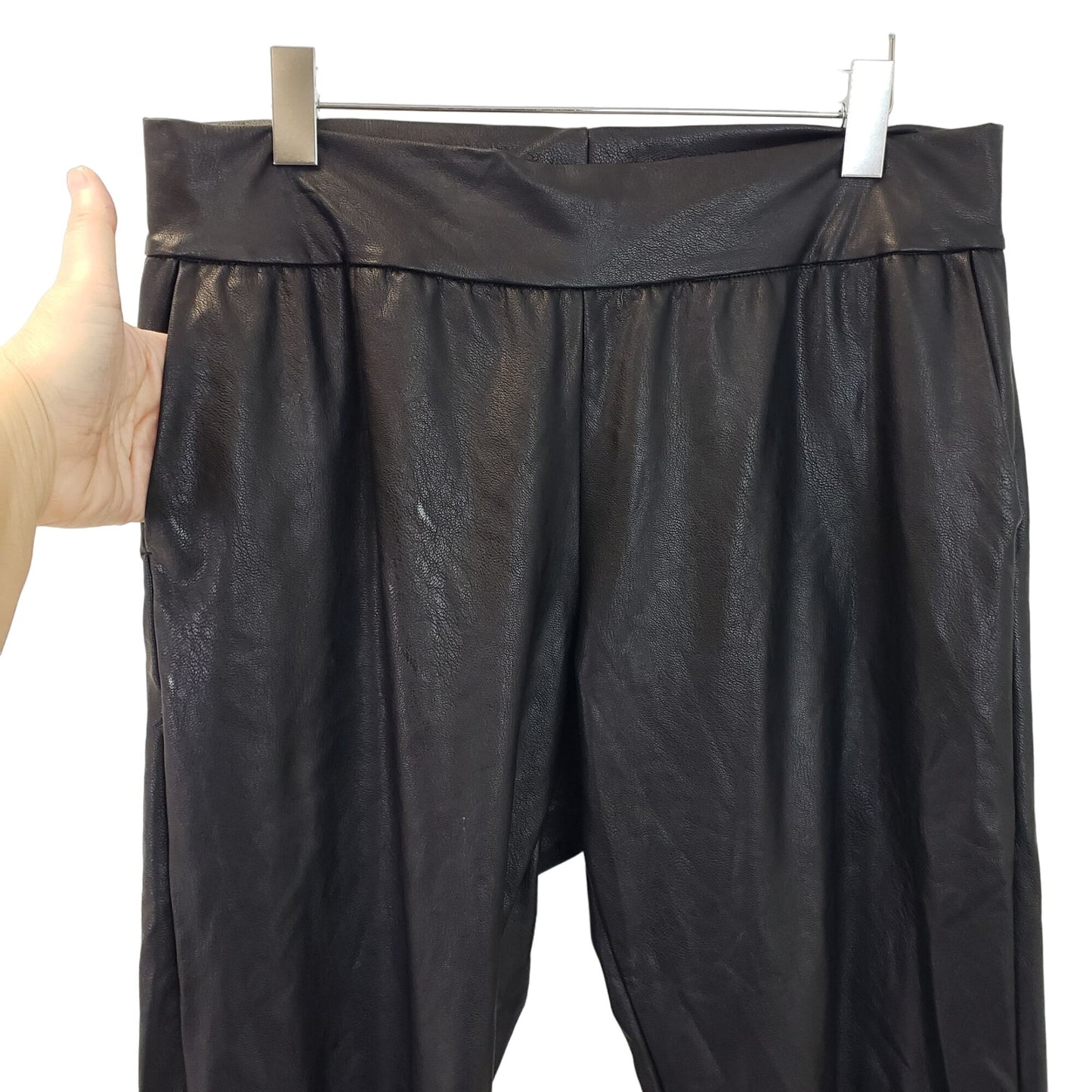 Commando Vegan Leather Jogger Pants Size Large