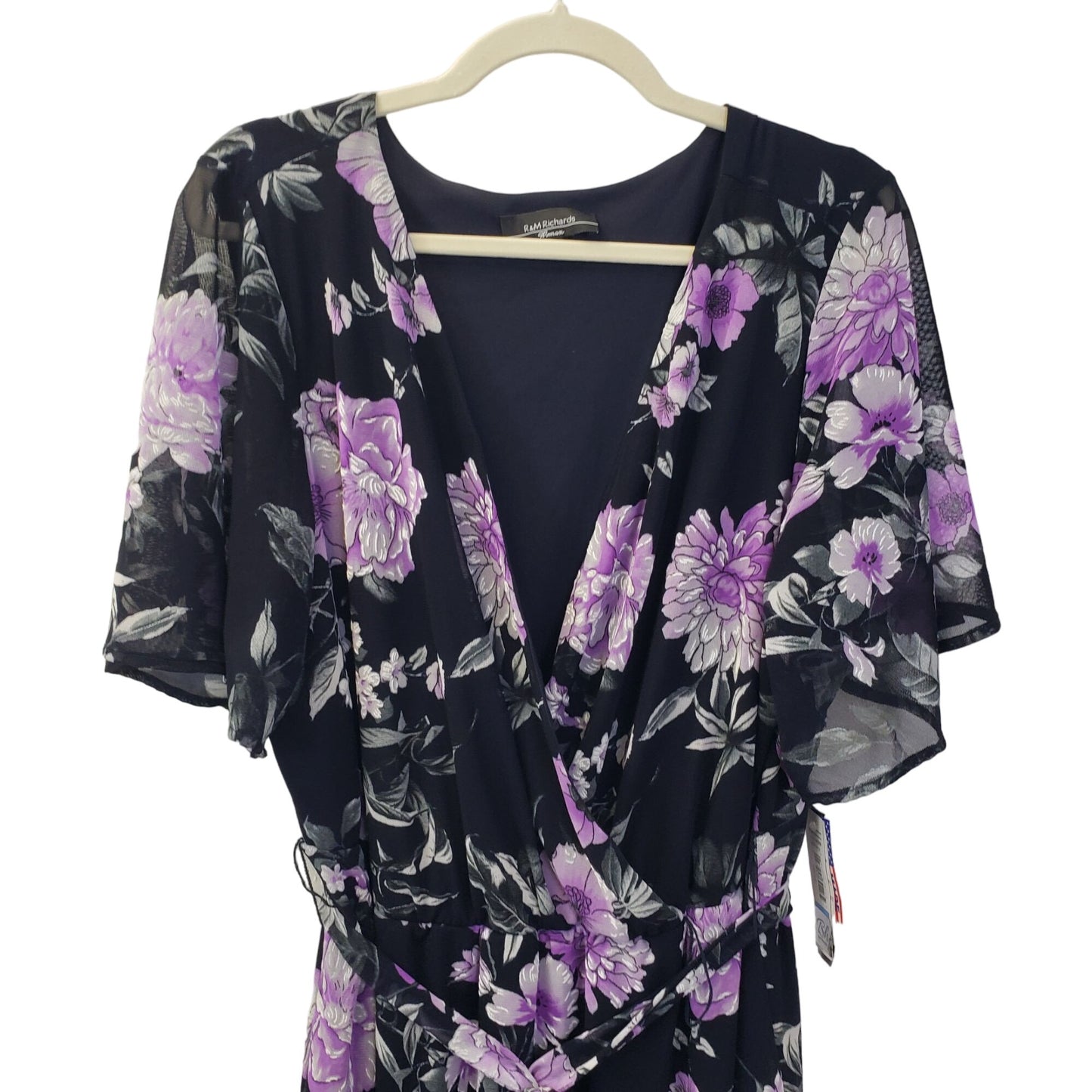 NWT R&M Richards Floral Faux Wrap Midi Dress Size 20W