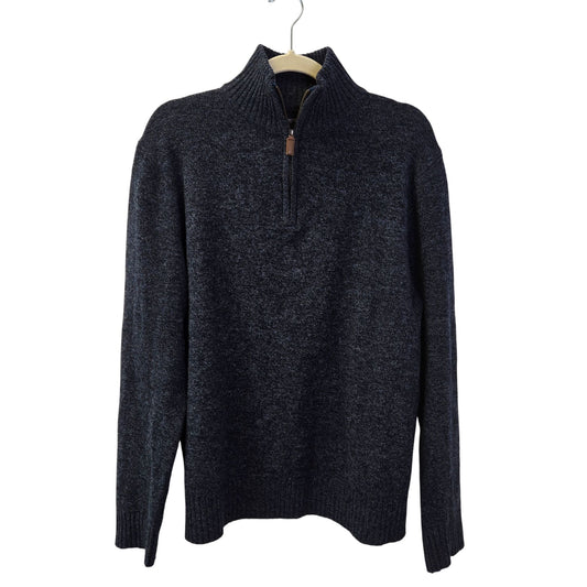 J. Crew Factory 100% Lambswool Quarter Zip Heathered Sweater Size Large