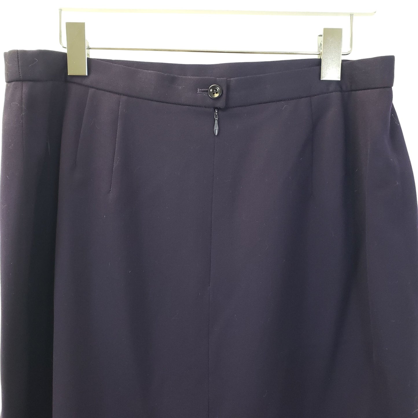 Escada Wool Royal Purple Pencil Skirt Size 44/US Large