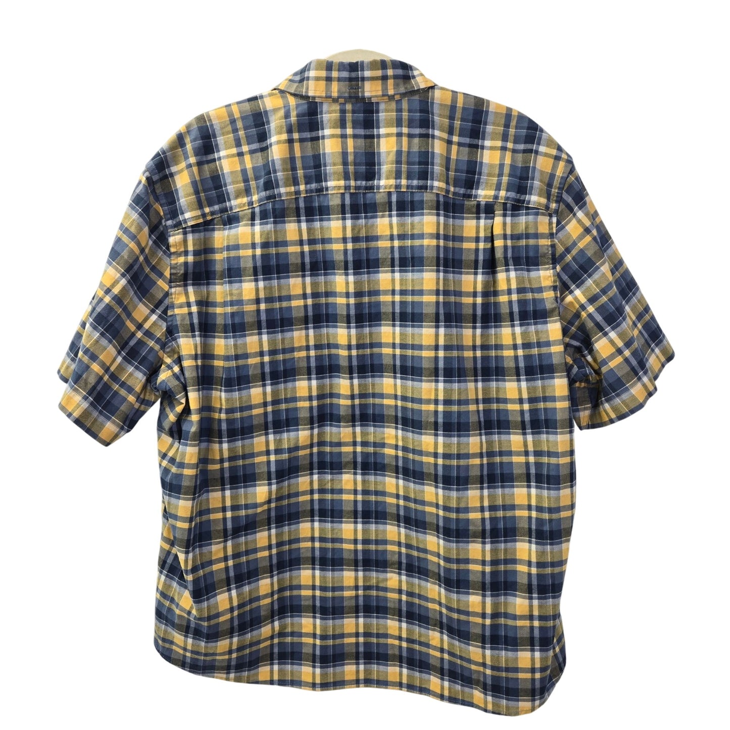L.L. Bean Slightly Fitted Plaid Short Sleeve Button Down Shirt Size XL