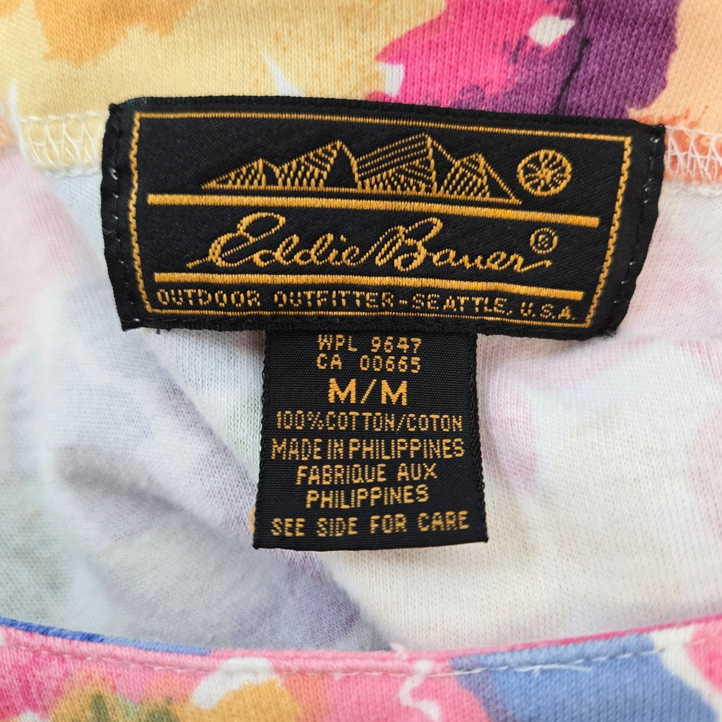 Eddie Bauer Floral Short Sleeve A-Line Midi Dress Size Medium