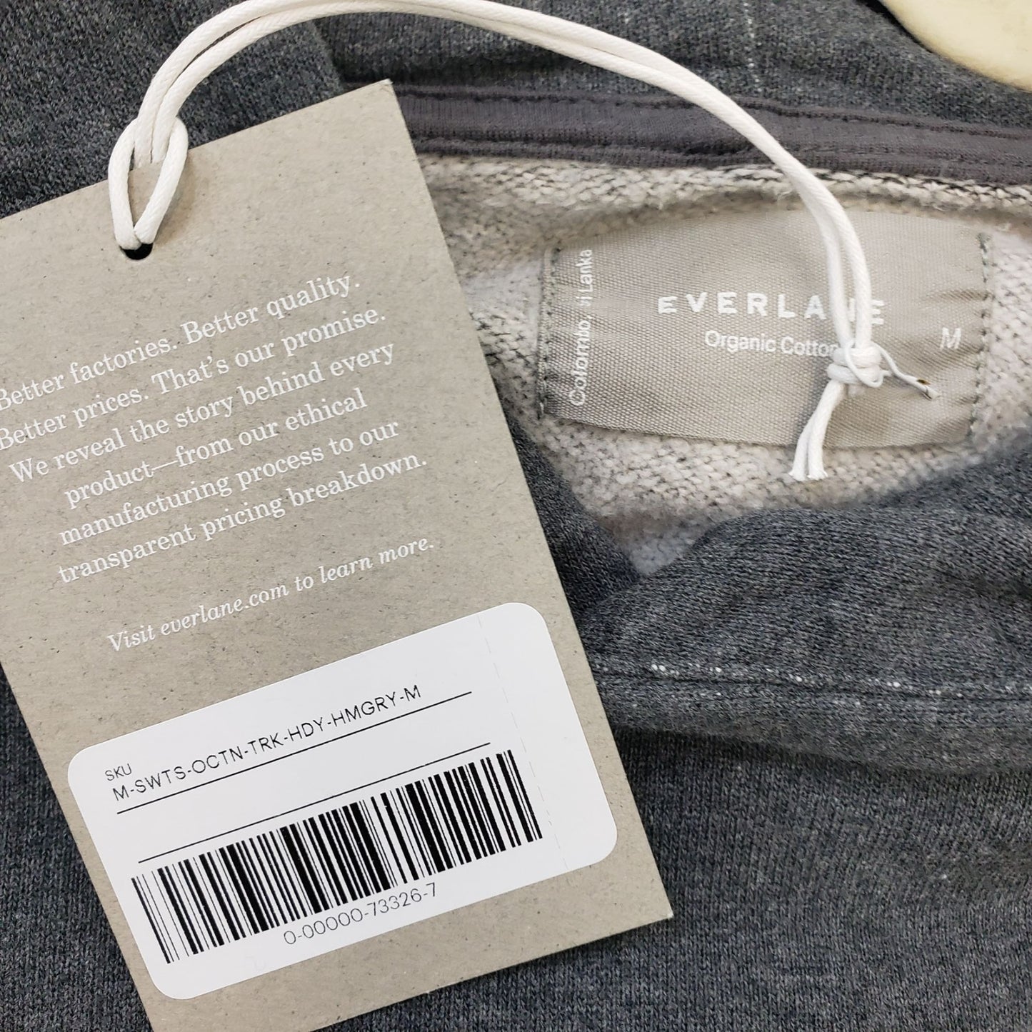 NWT Everlane Organic Cotton Track Hoodie Size M