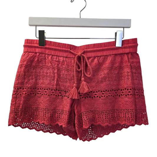 Loft Eyelet Scalloped Hem Tassel Tie Shorts Size Small