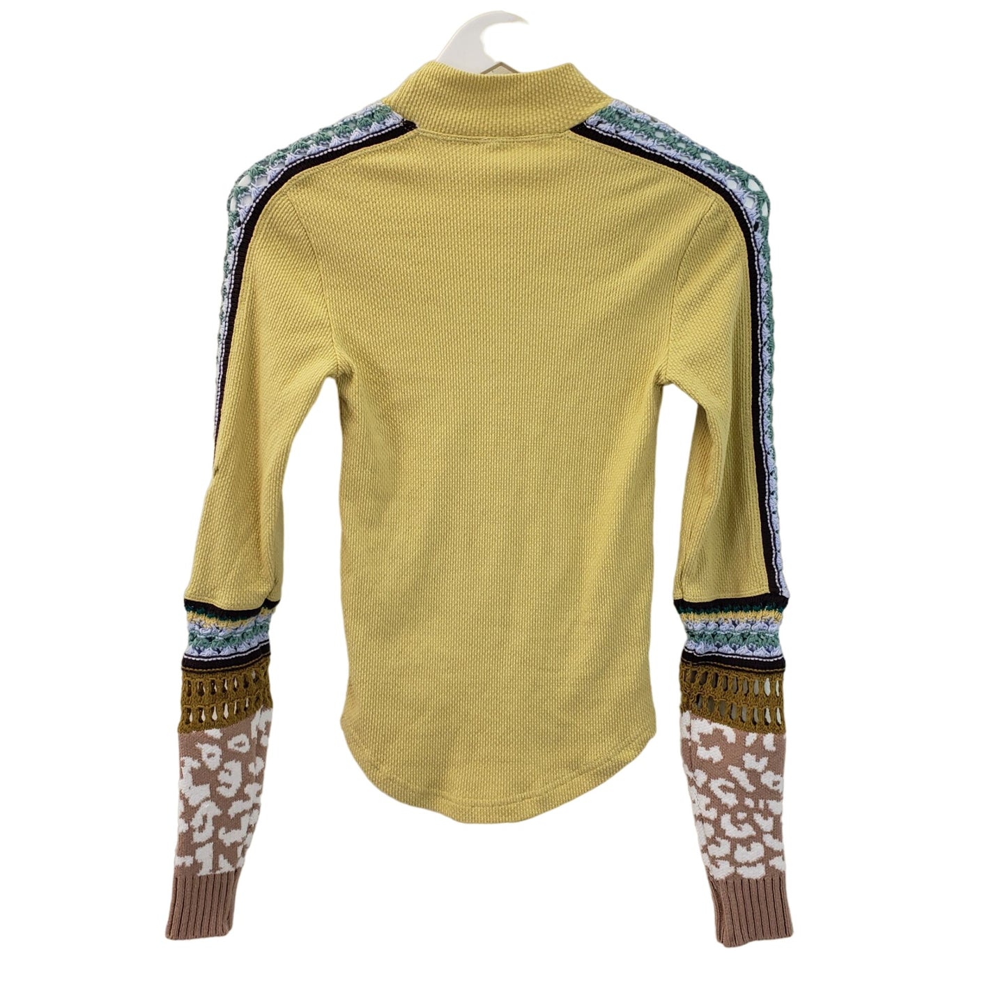 NWT Free People Waffle Knit Sweater Sleeve Top Size XS