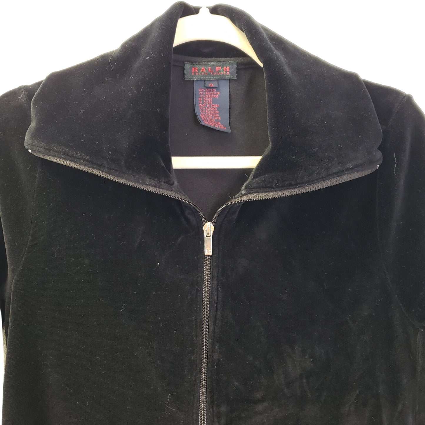 Ralph Lauren Velvet Zip Front Track Jacket Size Small