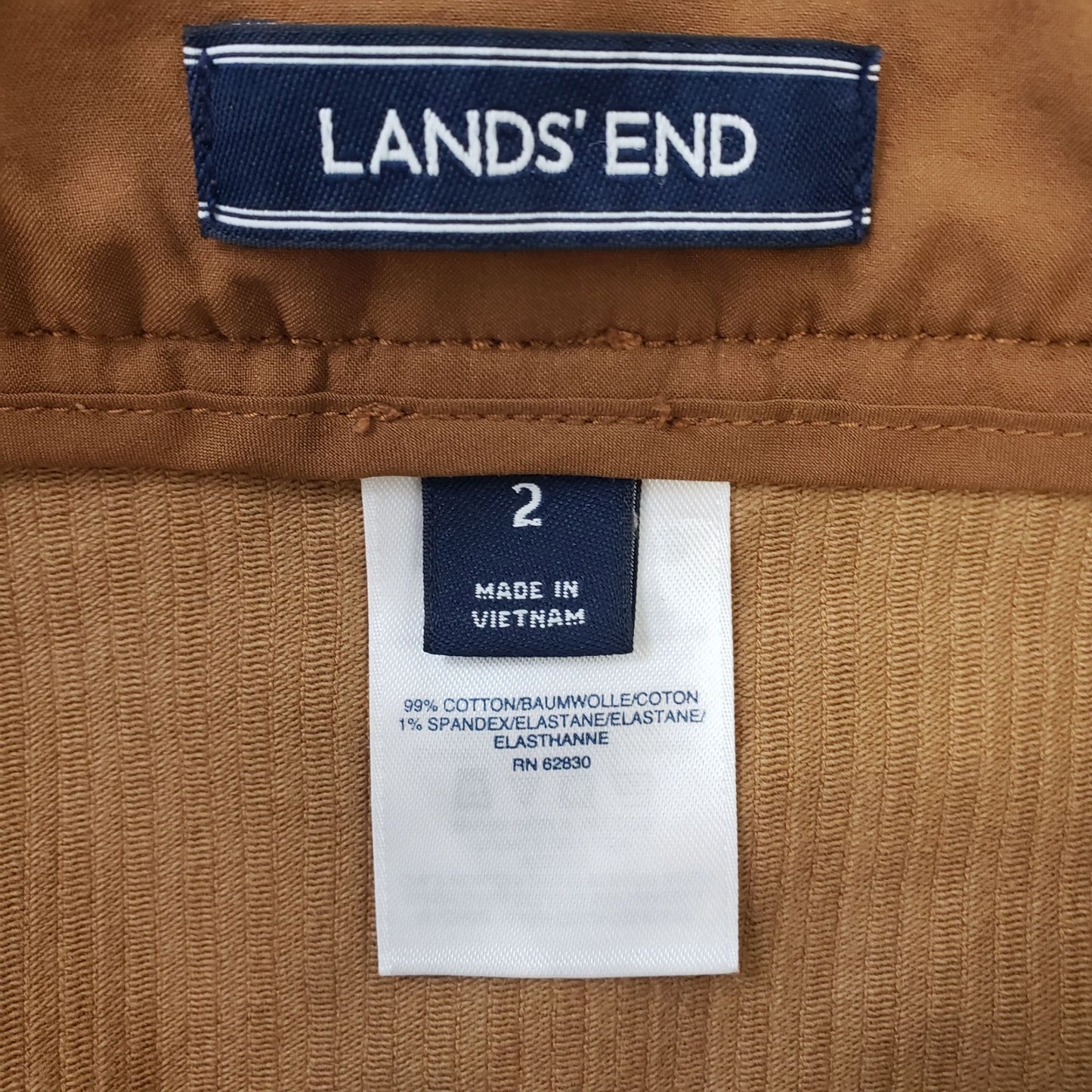 Lands' End Button Front Corduroy Knee Length Skirt Size 2